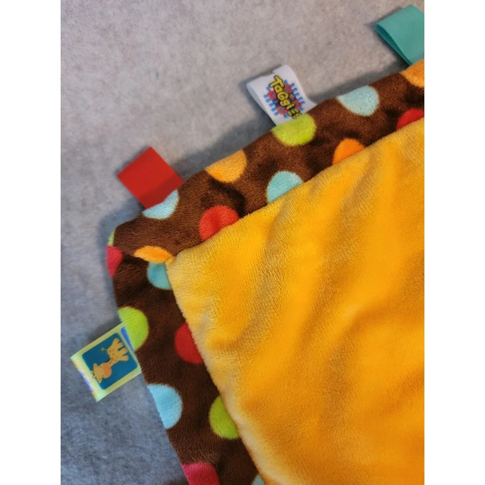 Mary Meyer Taggies Monkey Dots Lovey Security Blanket Plush Satin
